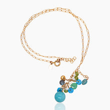 Load image into Gallery viewer, Amazonite Blues Colorblock Dangly Necklace
