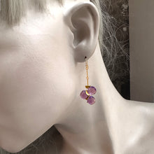 Load image into Gallery viewer, Amethyst Purple Passion Gold Earrings
