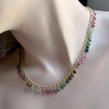 Load image into Gallery viewer, Multi-Color Tourmaline Feather Choker
