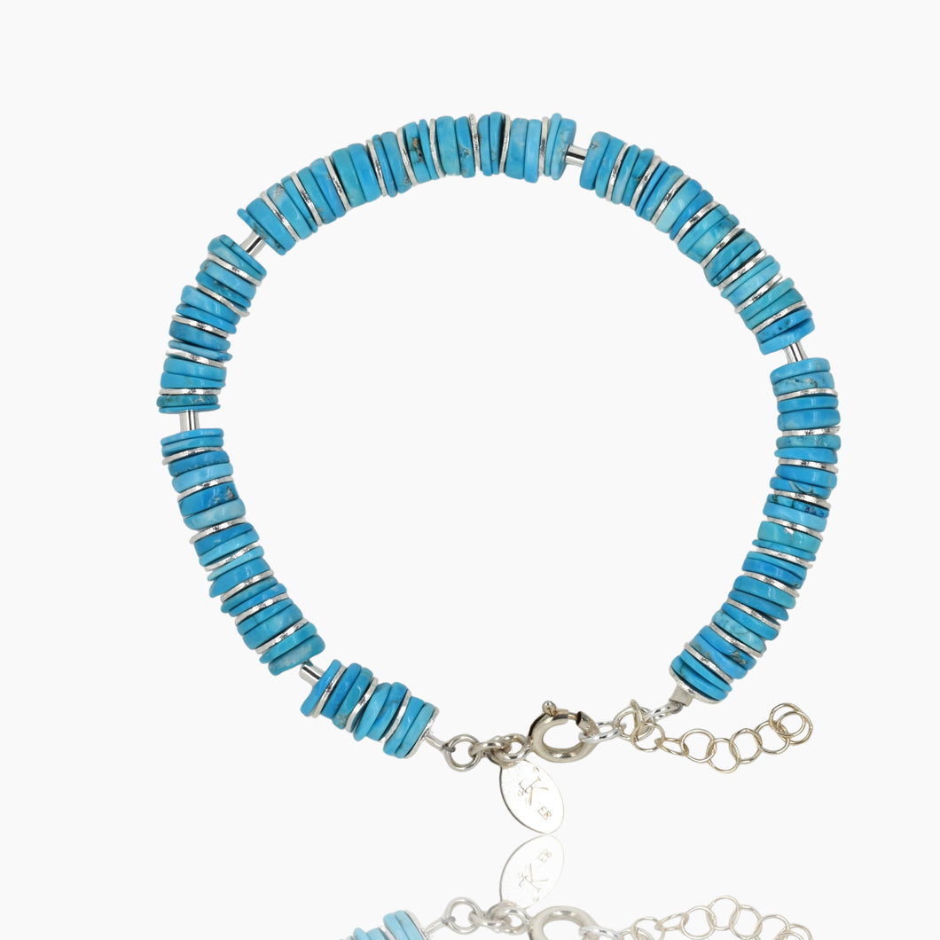 Sleeping Beauty Turquoise Slivers Signature Sterling Bracelet