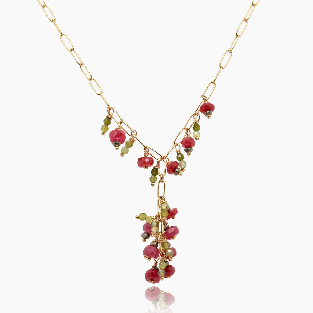 Holly Branch Ruby Necklace