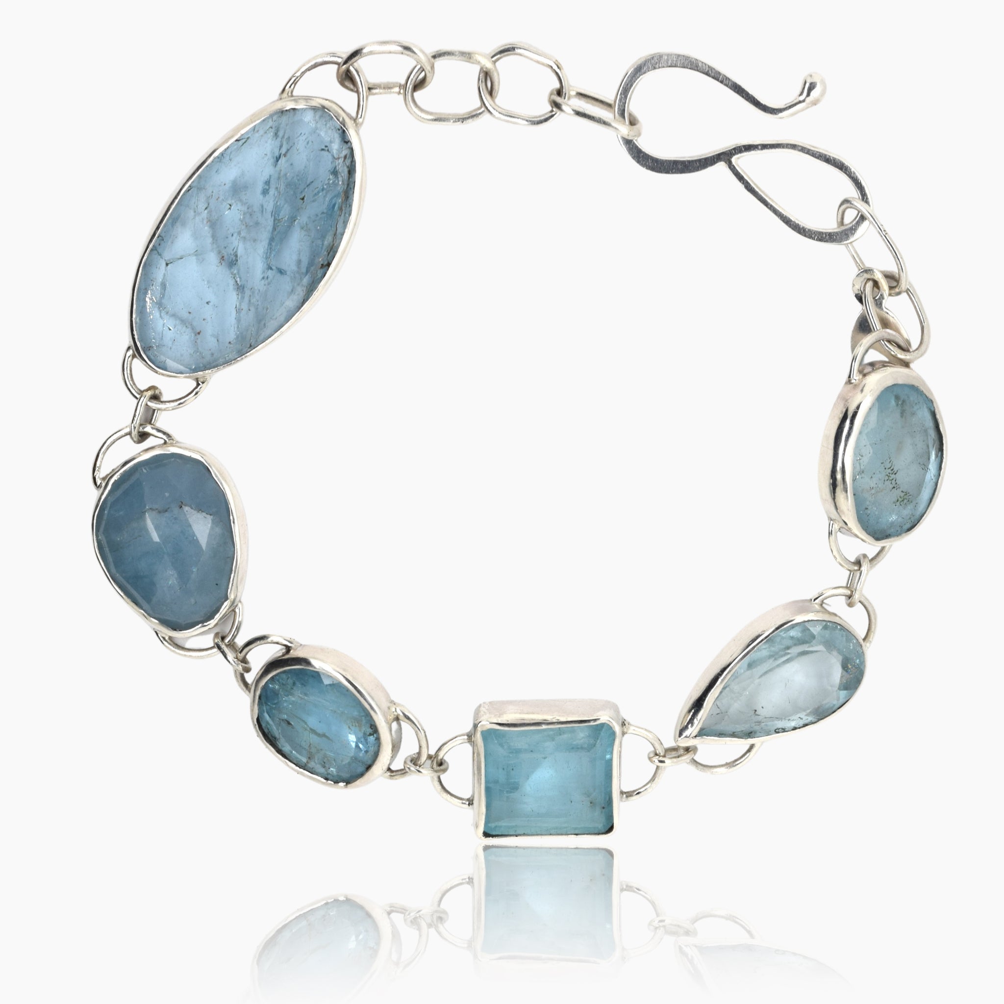 Buy V&A Jewellers Sterling Silver Oval Aquamarine Bracelet | Silver Color  Women | AJIO LUXE